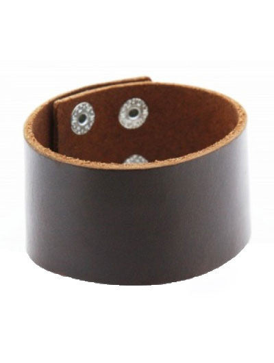 Brede leren armband