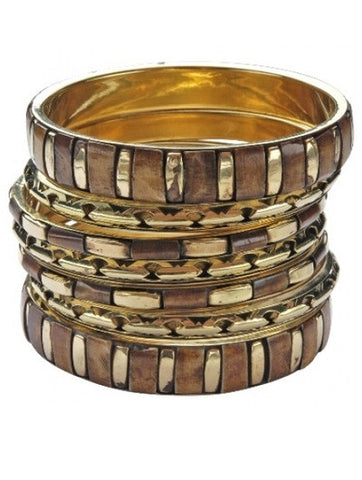 Set houten armbanden