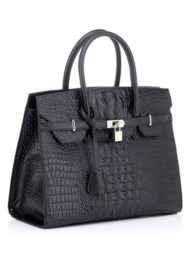 Leren tas in croco look